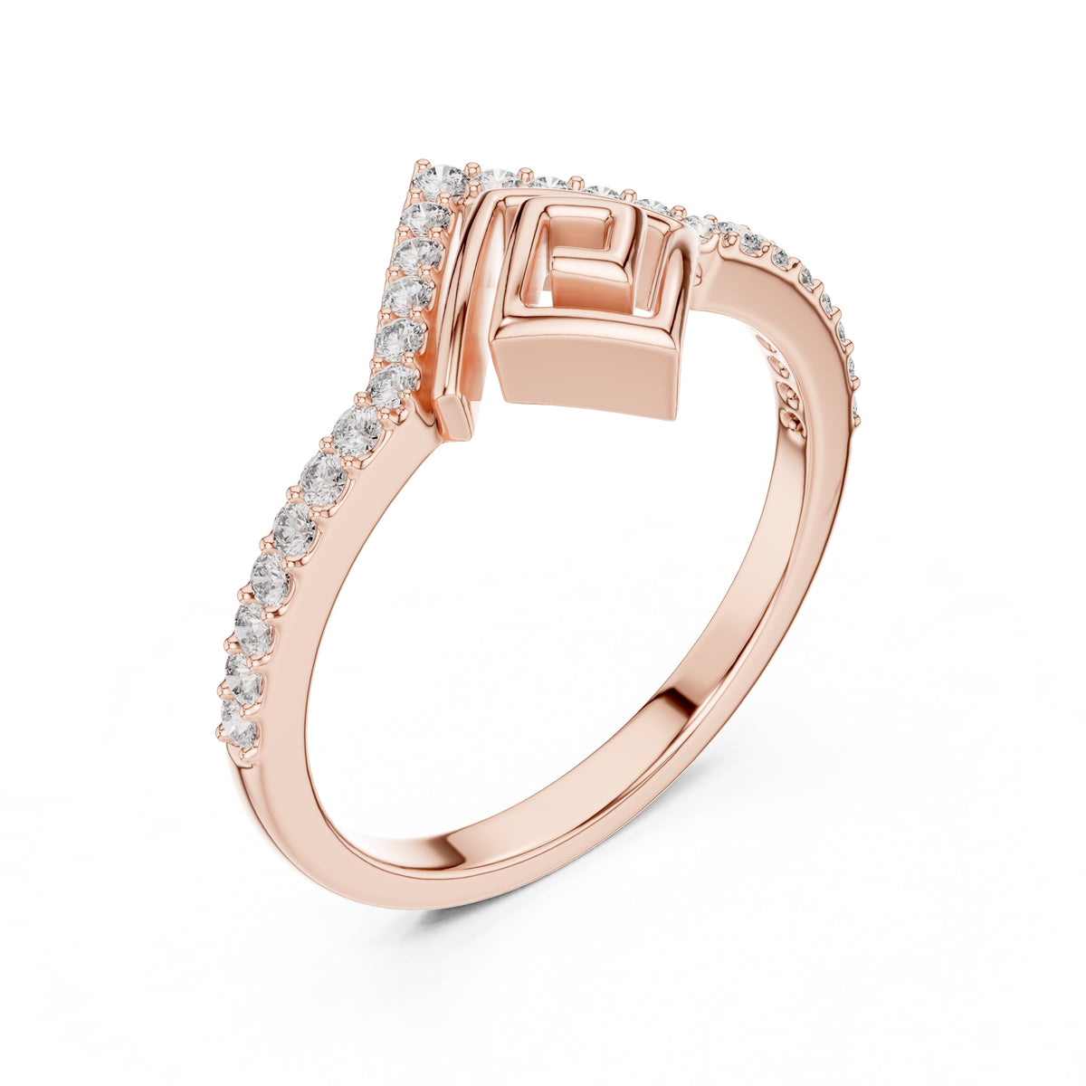 Vesta Chevron Statement Ring Rose Gold