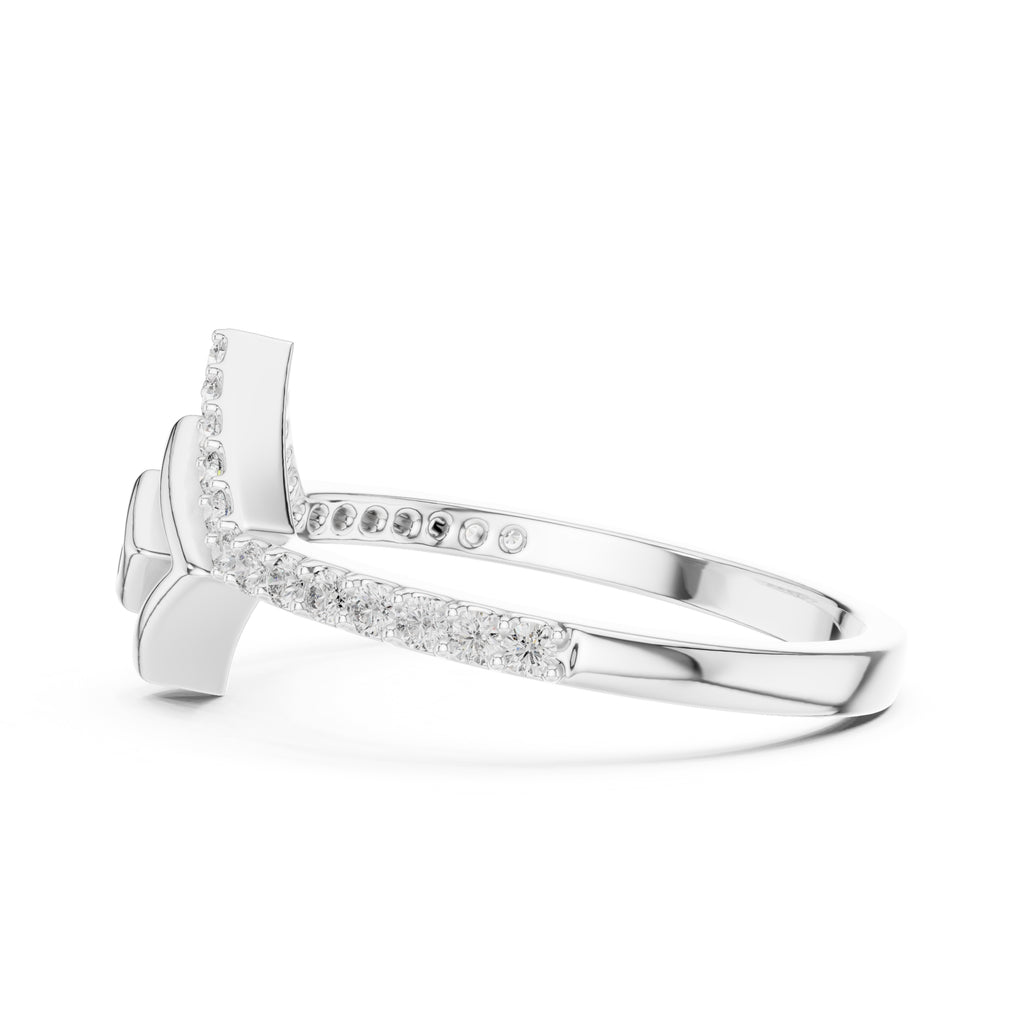 Vesta Chevron Statement Ring White Gold