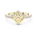 Vesta Chevron Statement Ring Yellow Gold
