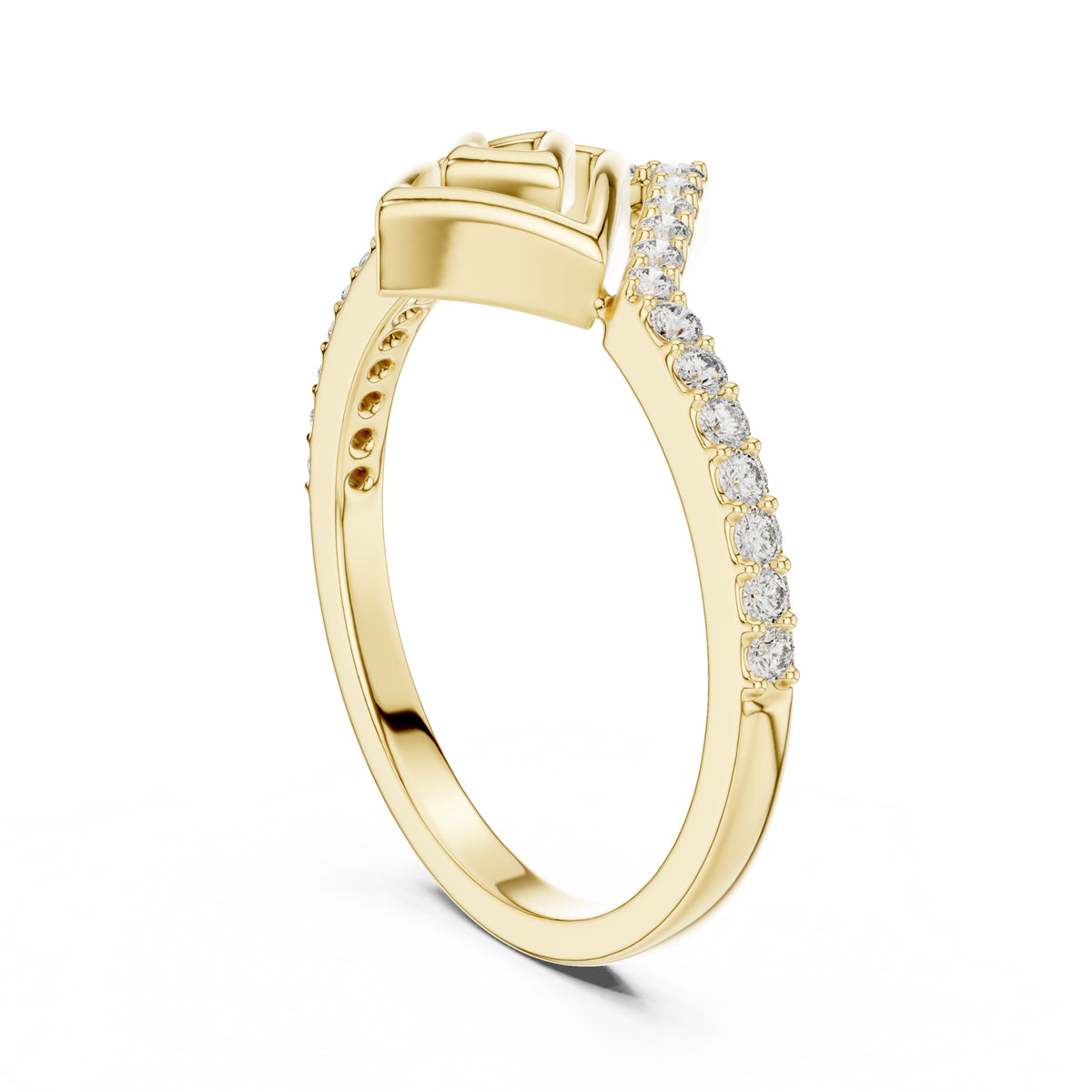 Vesta Chevron Statement Ring Yellow Gold