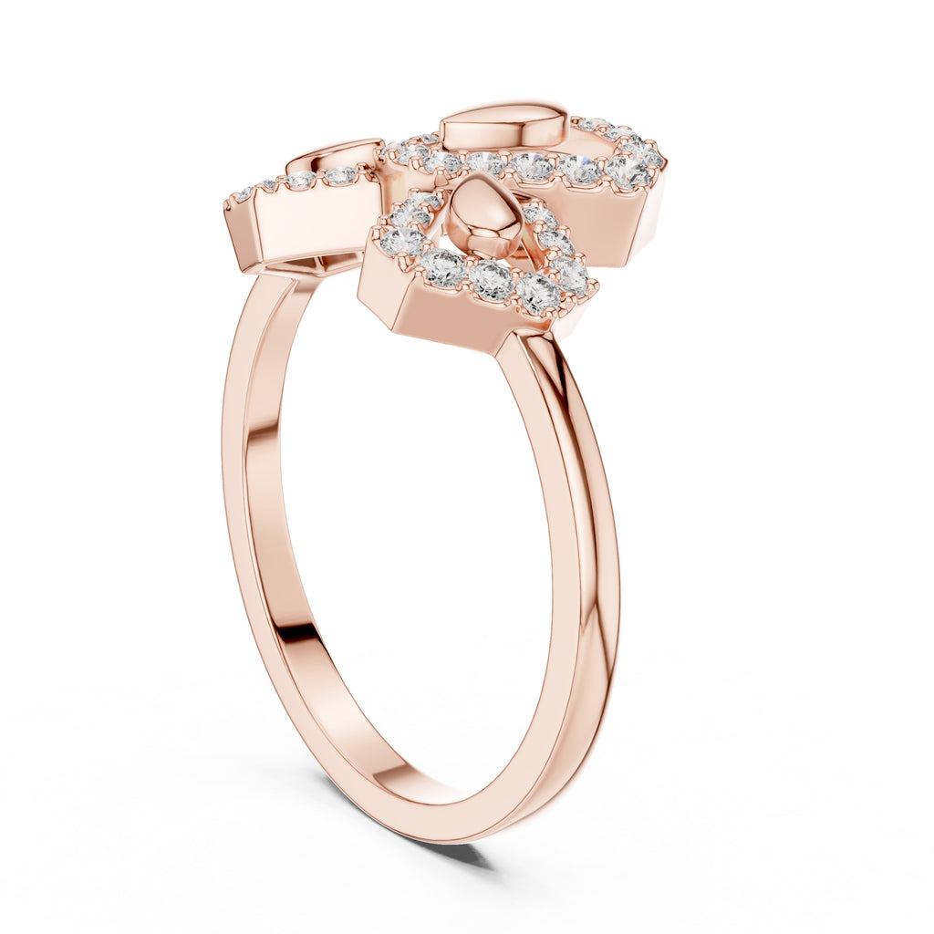 Teardrop Bow Statement Ring Rose Gold