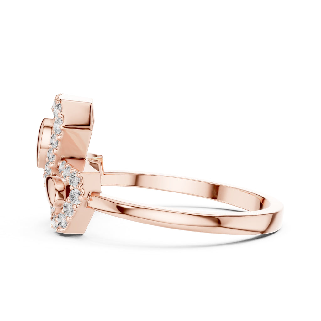 Teardrop Bow Statement Ring Rose Gold