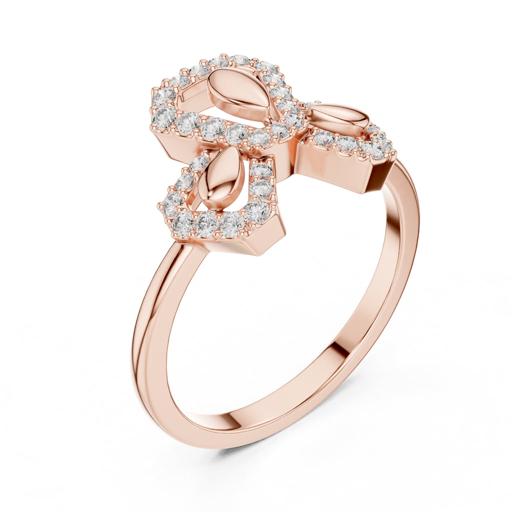 Teardrop Bow Statement Ring Rose Gold