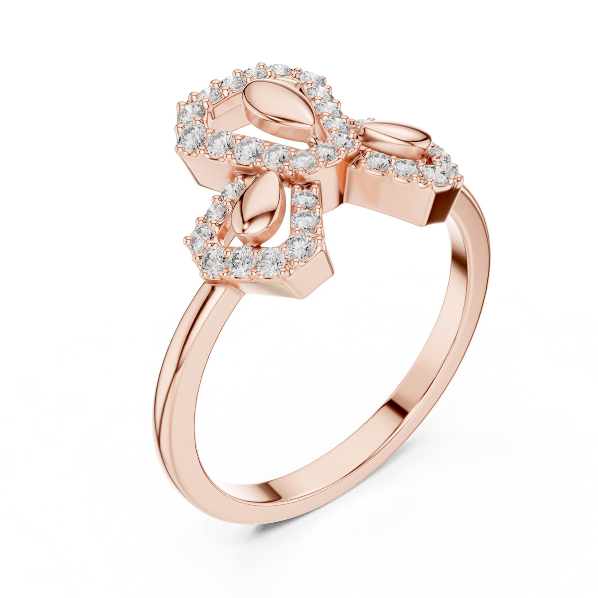 Teardrop Bow Statement Ring Rose Gold