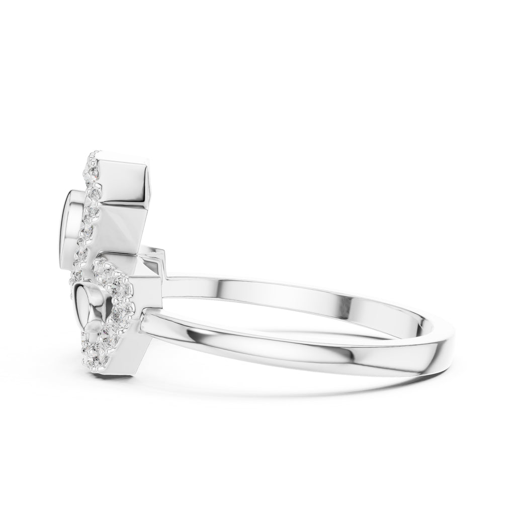 Teardrop Bow Statement Ring White Gold