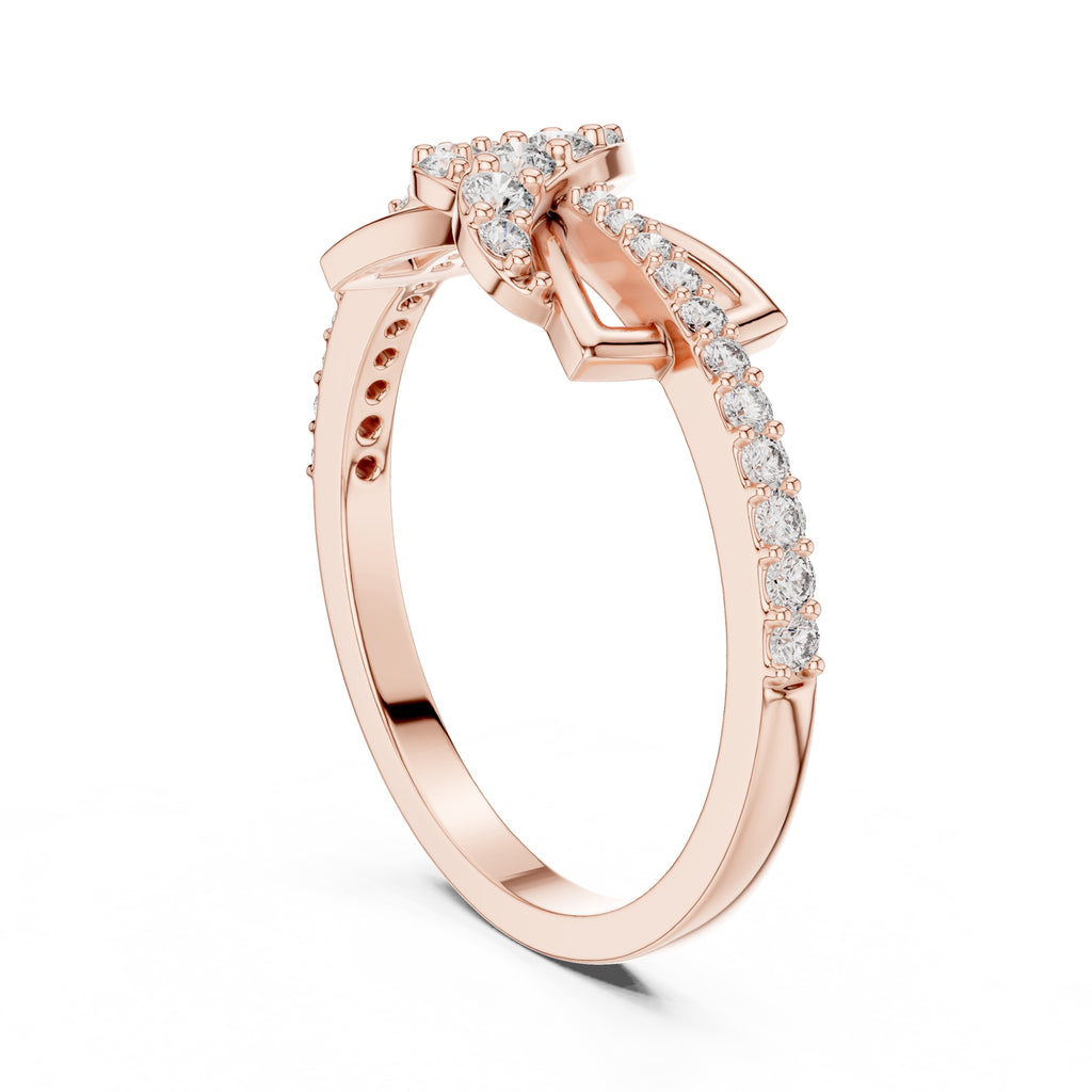 Geometric Ribbon Statement Ring Rose Gold