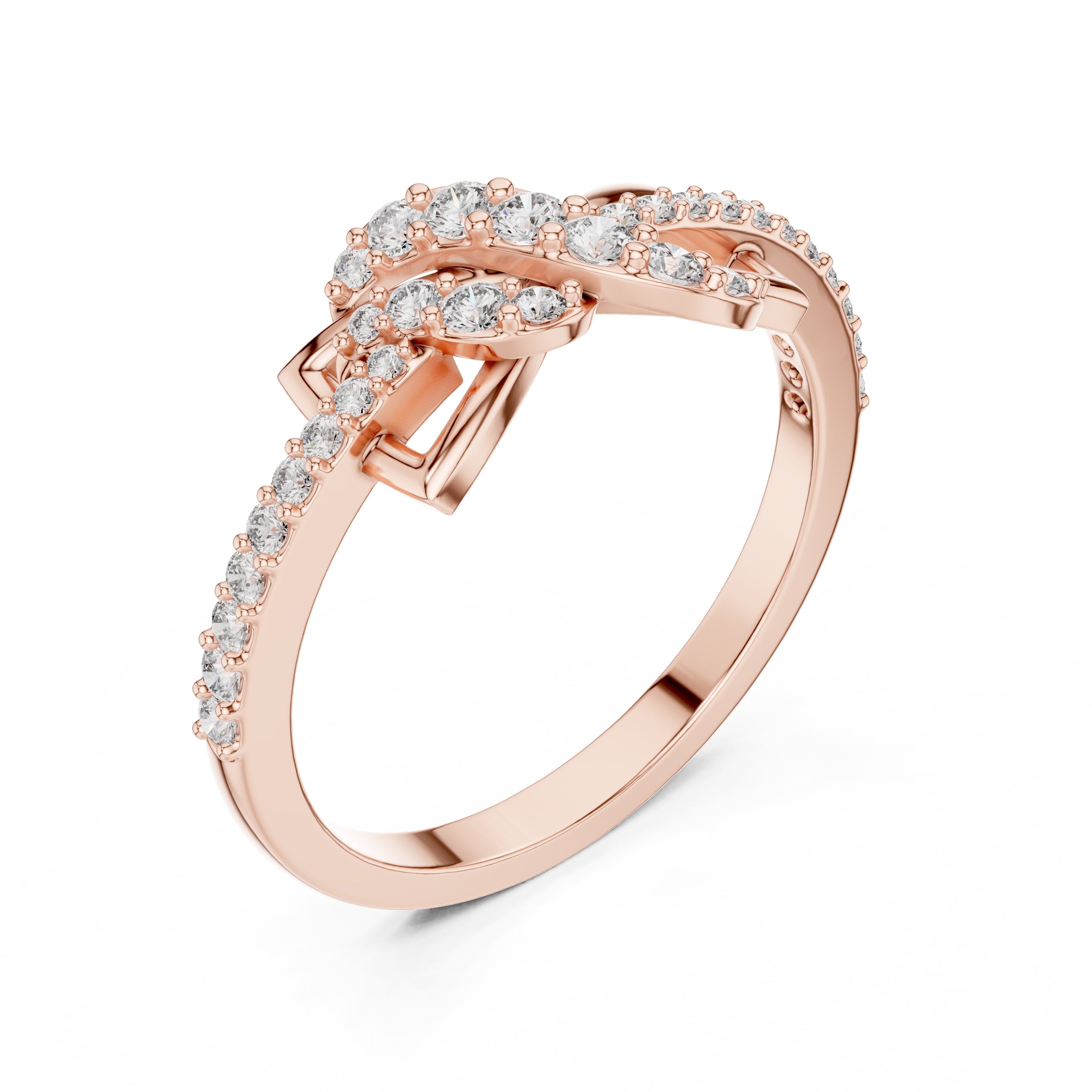 Geometric Ribbon Statement Ring Rose Gold