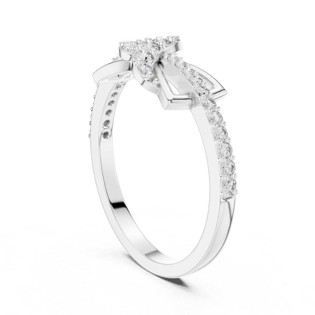 Geometric Ribbon Statement Ring White Gold