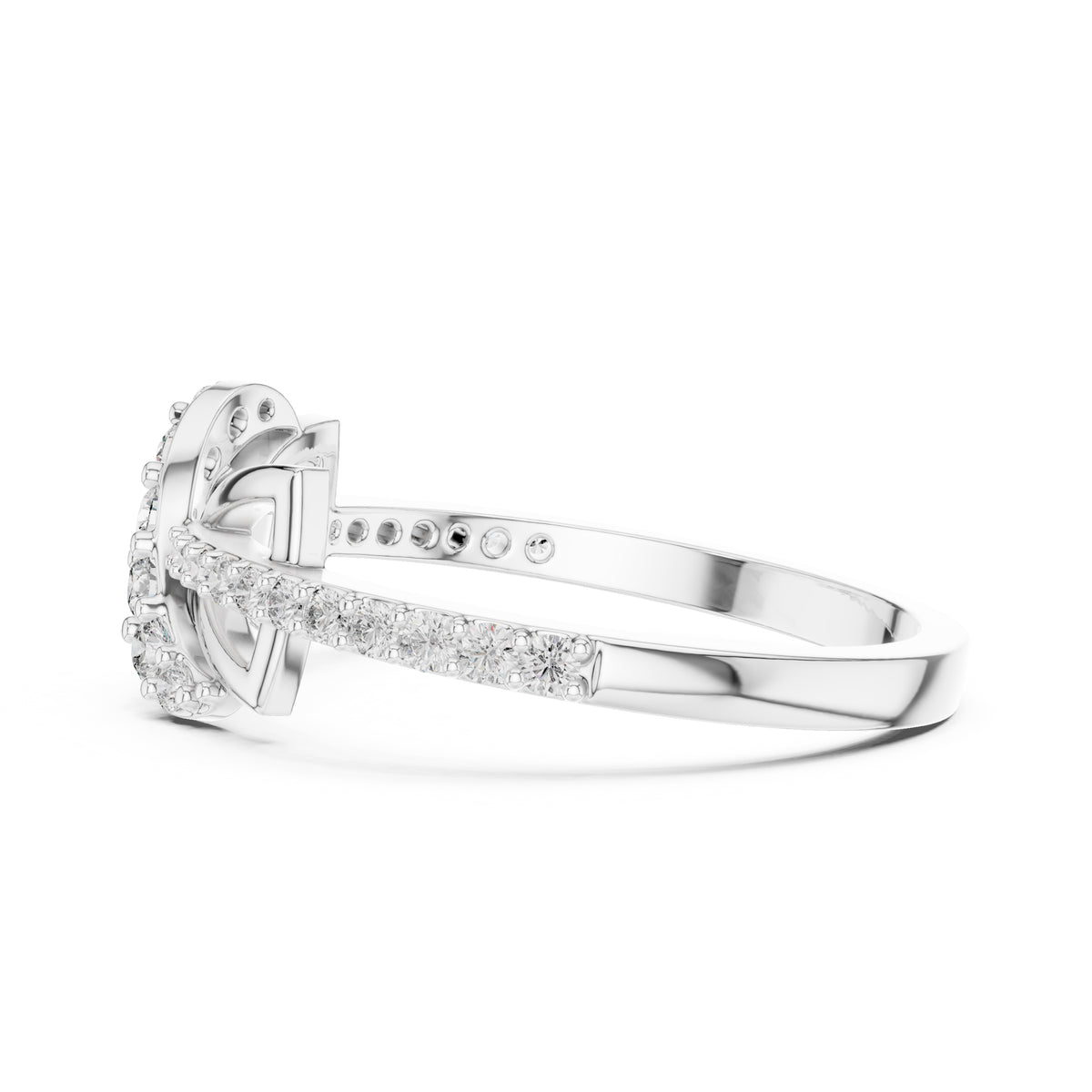 Geometric Ribbon Statement Ring White Gold