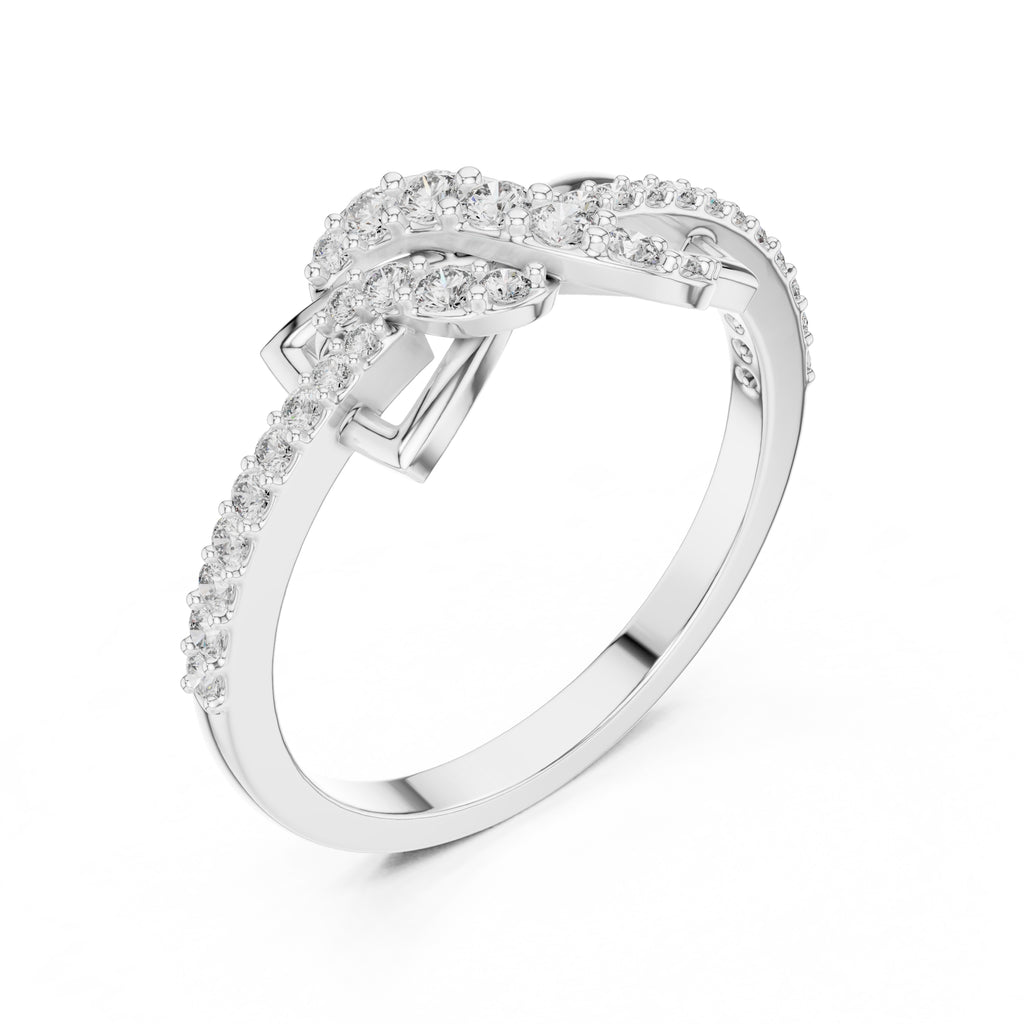 Geometric Ribbon Statement Ring White Gold