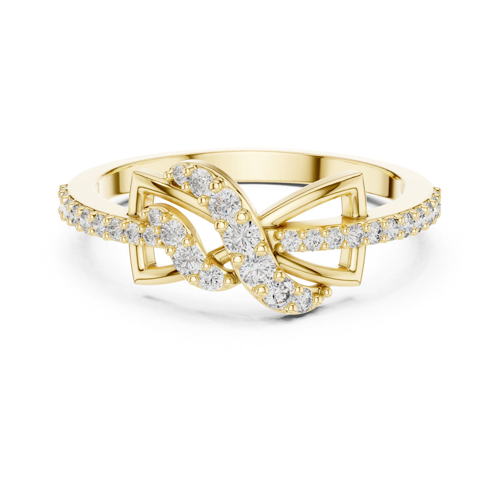 Geometric Ribbon Statement Ring Yellow Gold