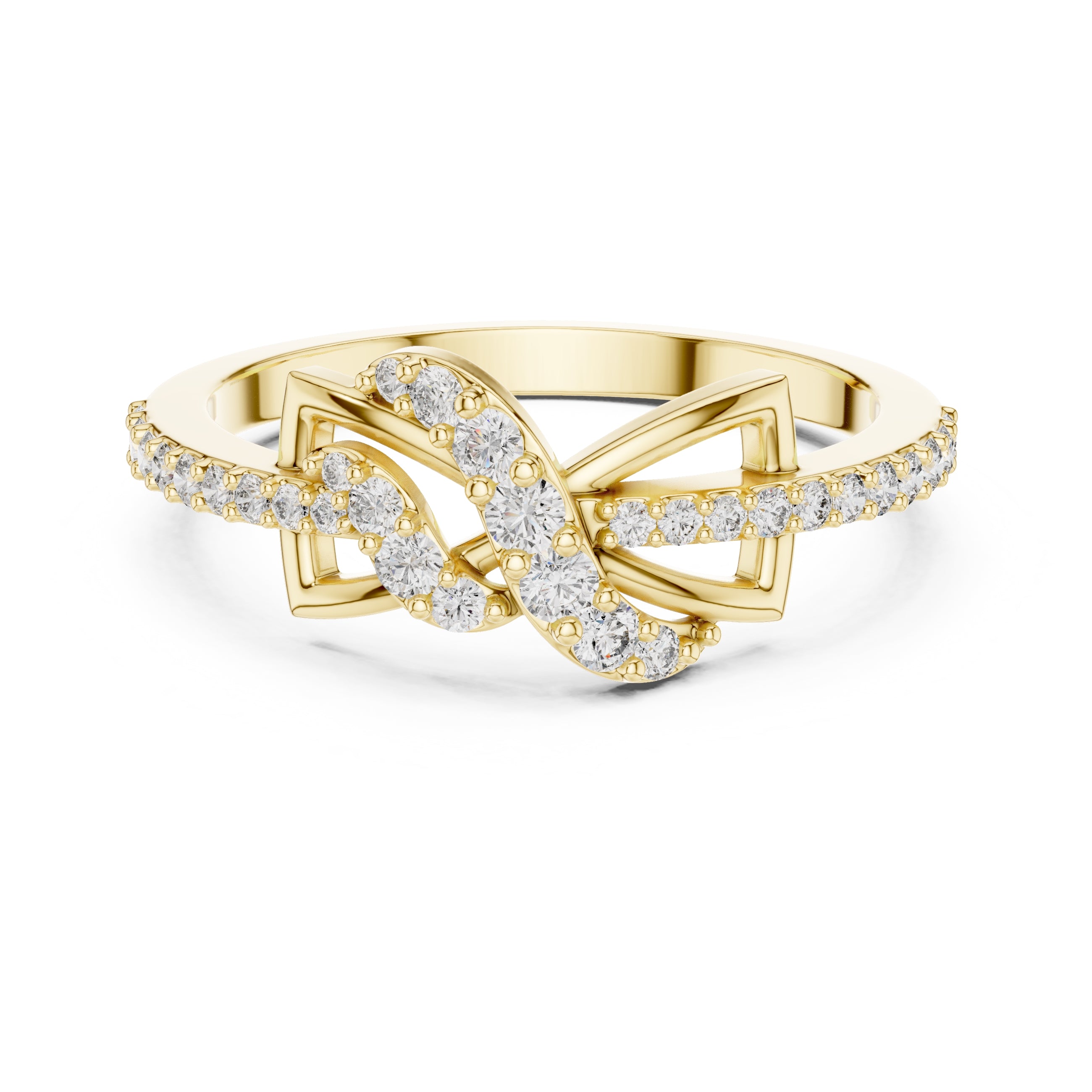 Geometric Ribbon Statement Ring Yellow Gold
