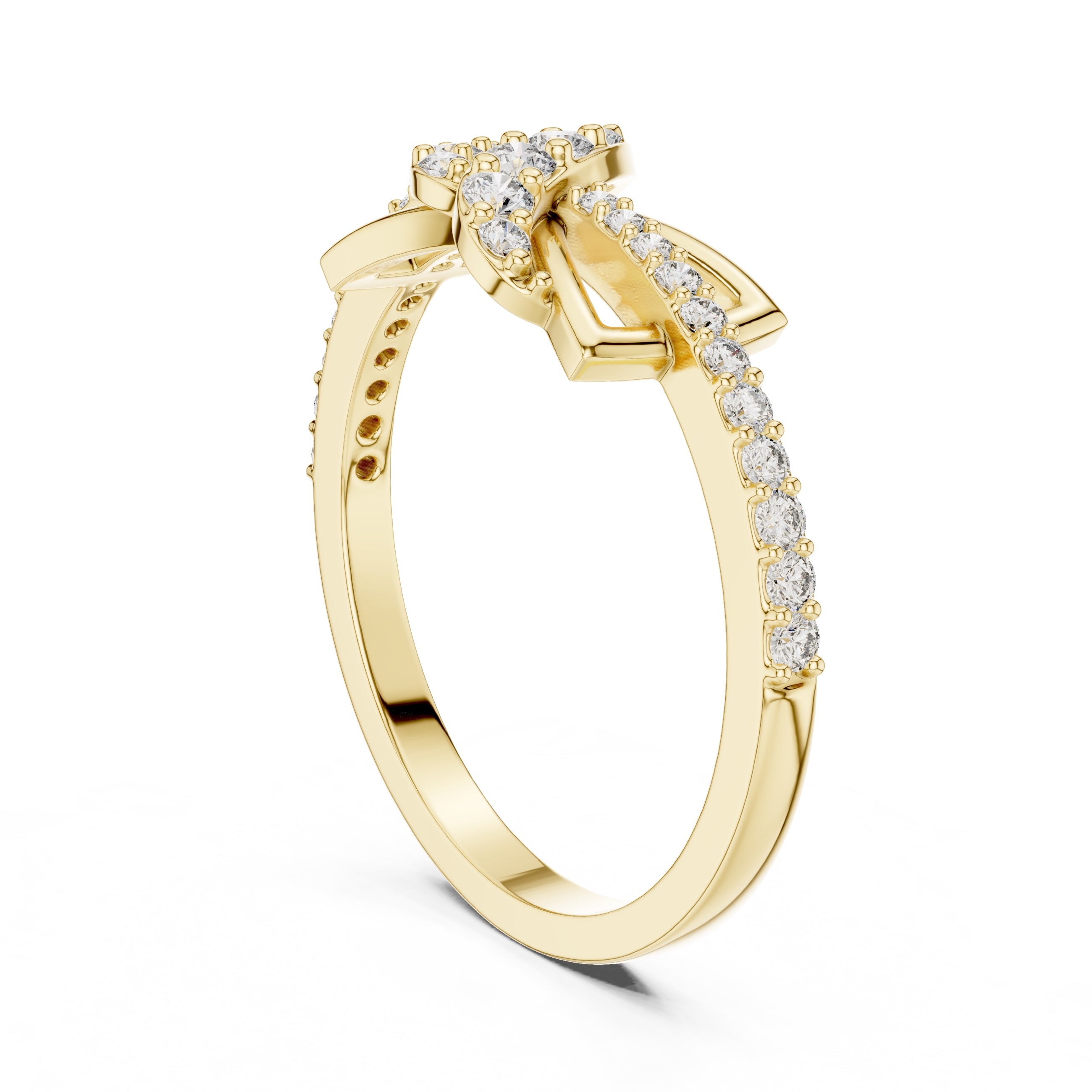 Geometric Ribbon Statement Ring Yellow Gold