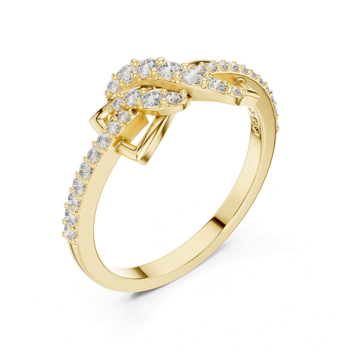 Geometric Ribbon Statement Ring Yellow Gold