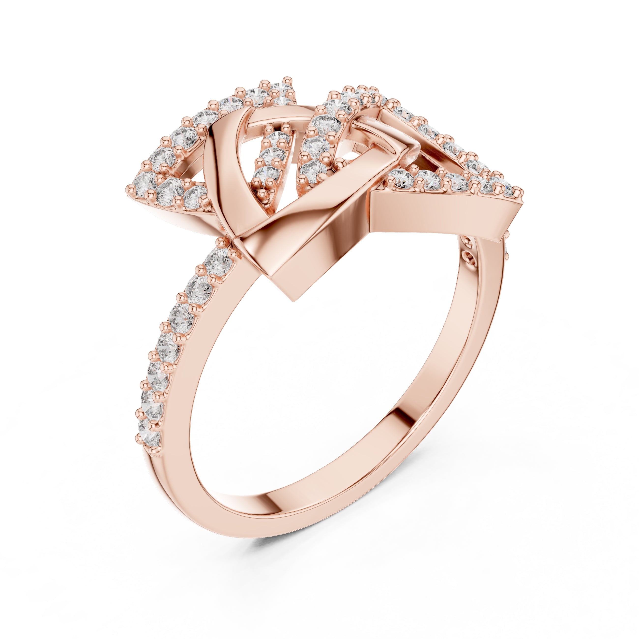 Trinity Knot Statement Ring Rose Gold