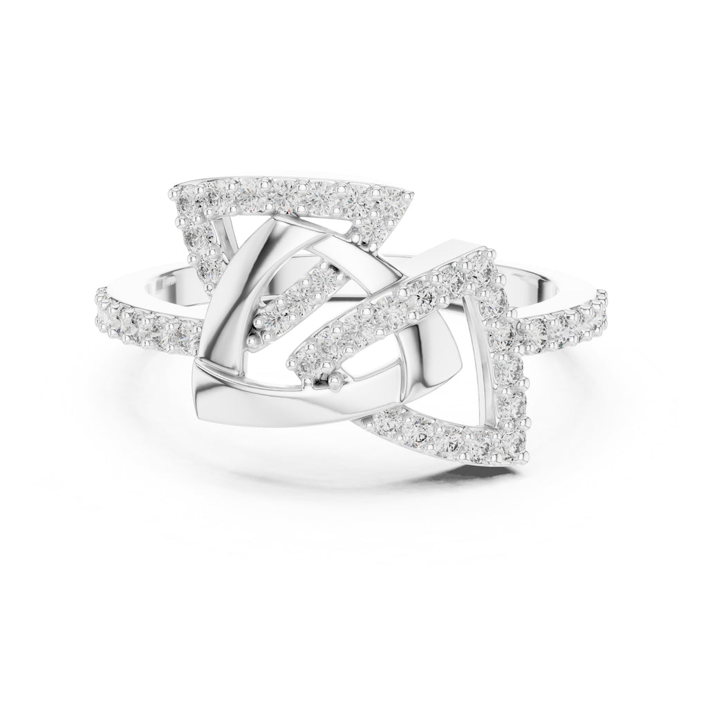 Trinity Knot Statement Ring White Gold