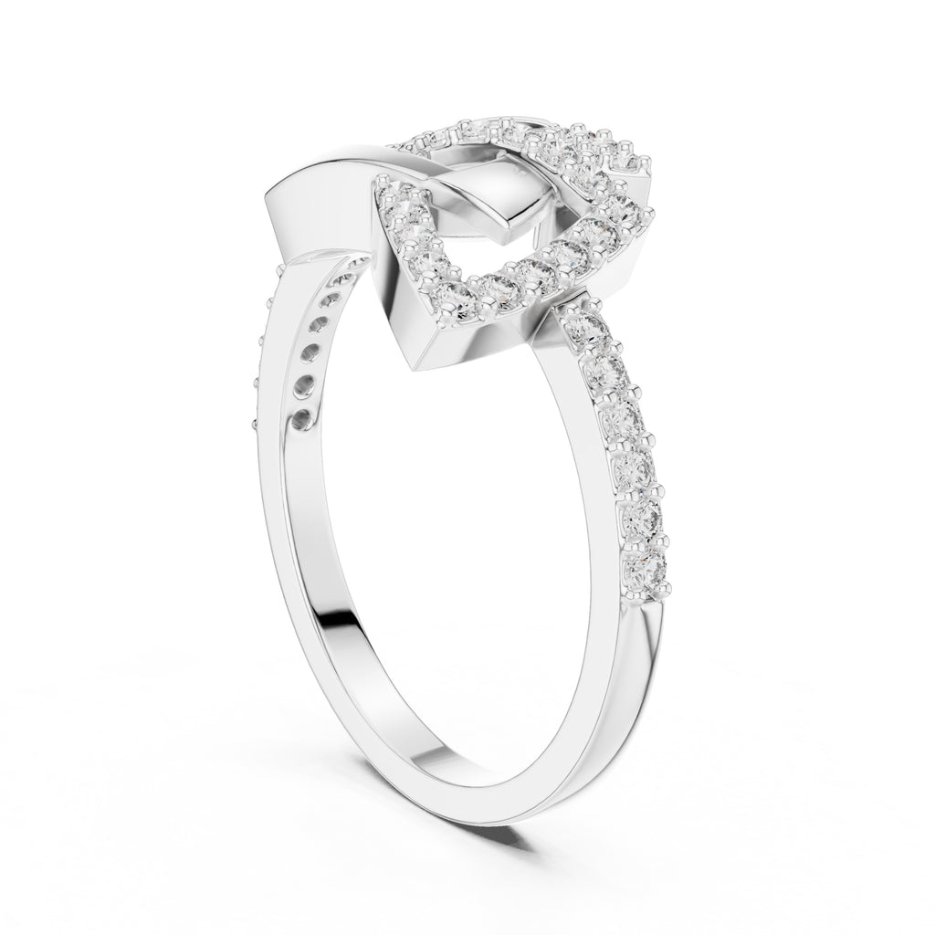 Trinity Knot Statement Ring White Gold