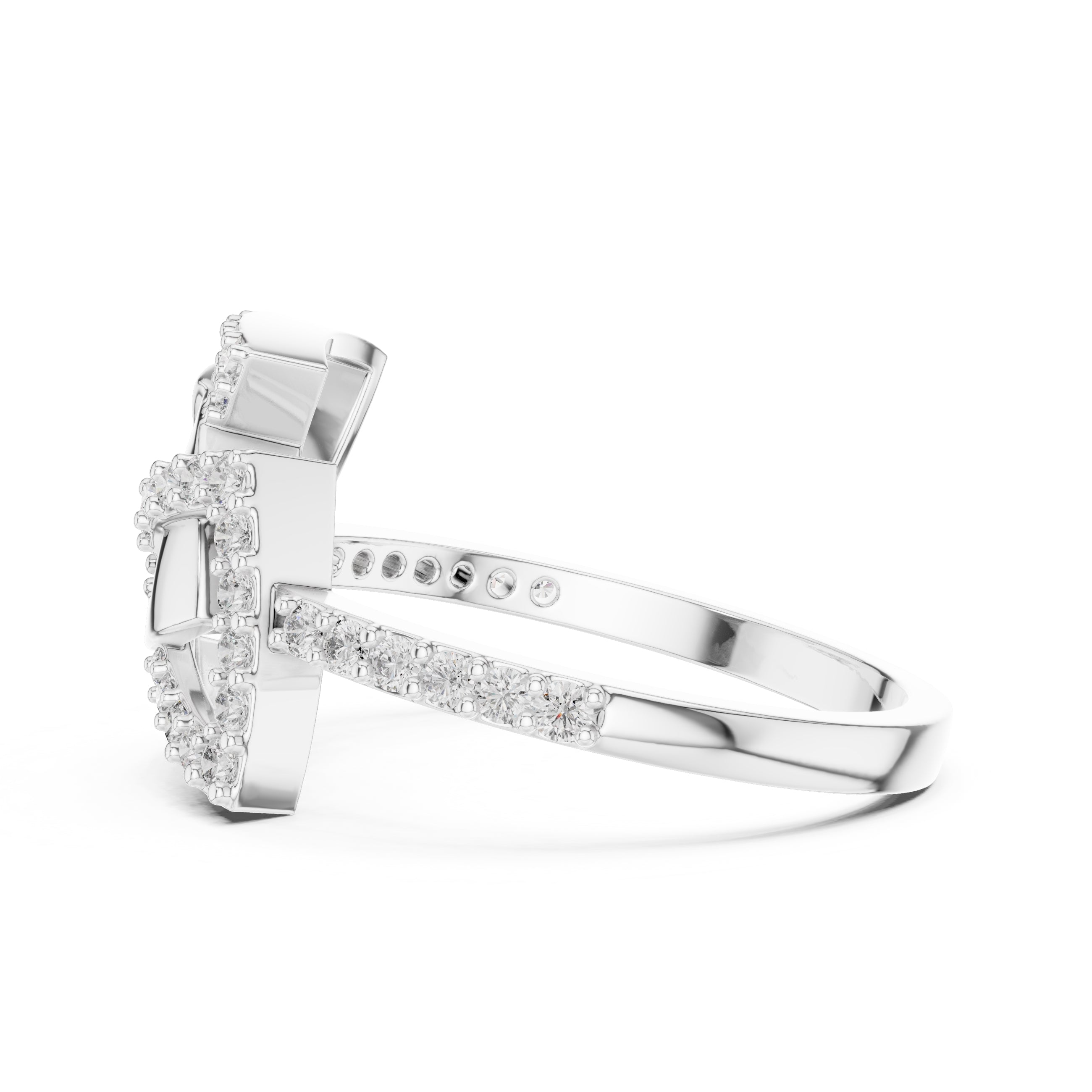 Trinity Knot Statement Ring White Gold