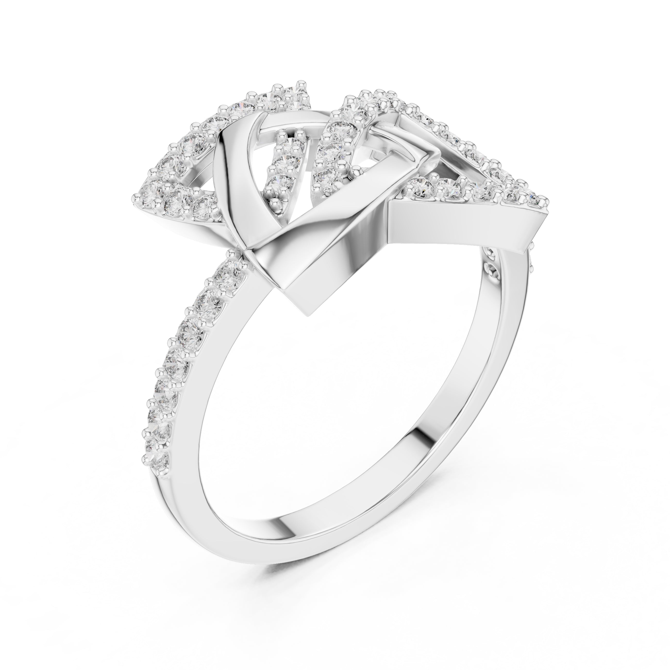 Trinity Knot Statement Ring White Gold