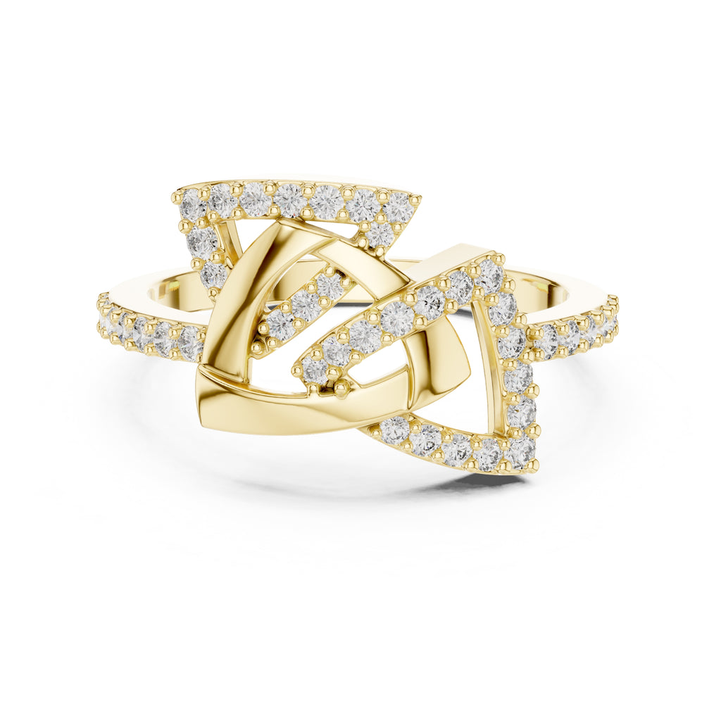 Trinity Knot Statement Ring Yellow Gold