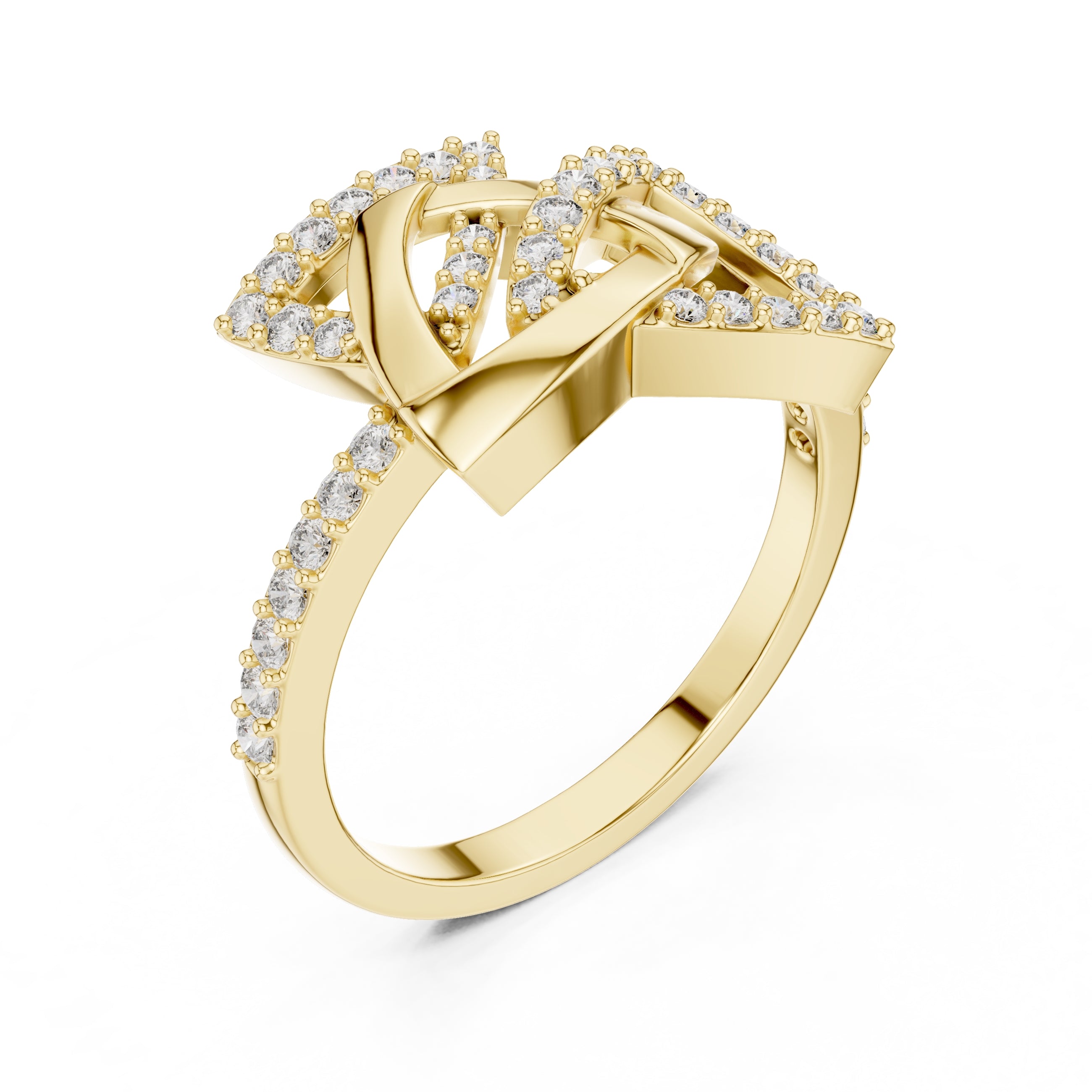 Trinity Knot Statement Ring Yellow Gold