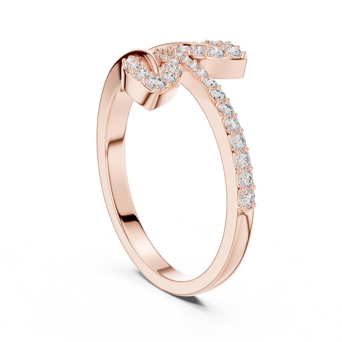 Botanical Leaf Statement Ring Rose Gold