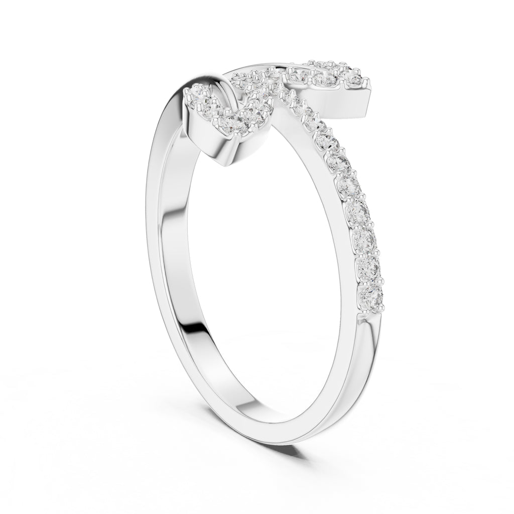 Botanical Leaf Statement Ring White Gold