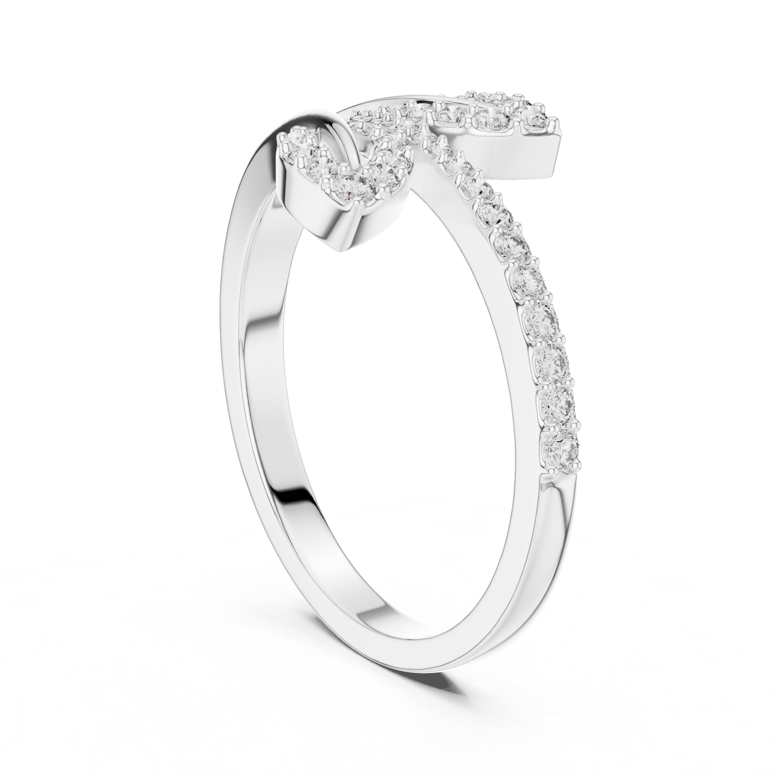 Botanical Leaf Statement Ring White Gold