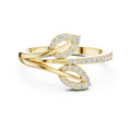 Botanical Leaf Statement Ring Yellow Gold