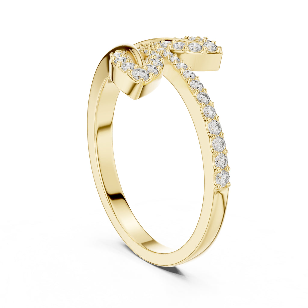 Botanical Leaf Statement Ring Yellow Gold