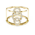 Interlocking Halo Cuff Ring Yellow Gold