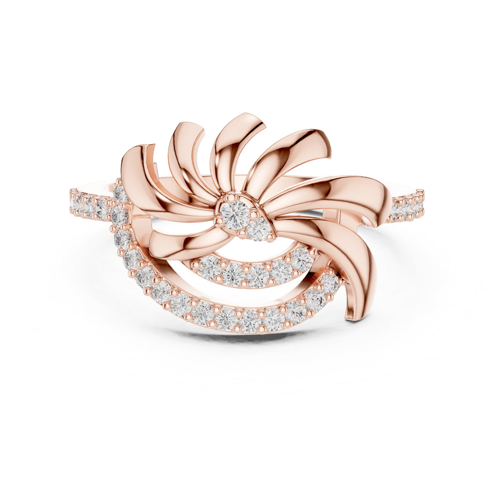 Radiant Fanfare Statement Ring Rose Gold