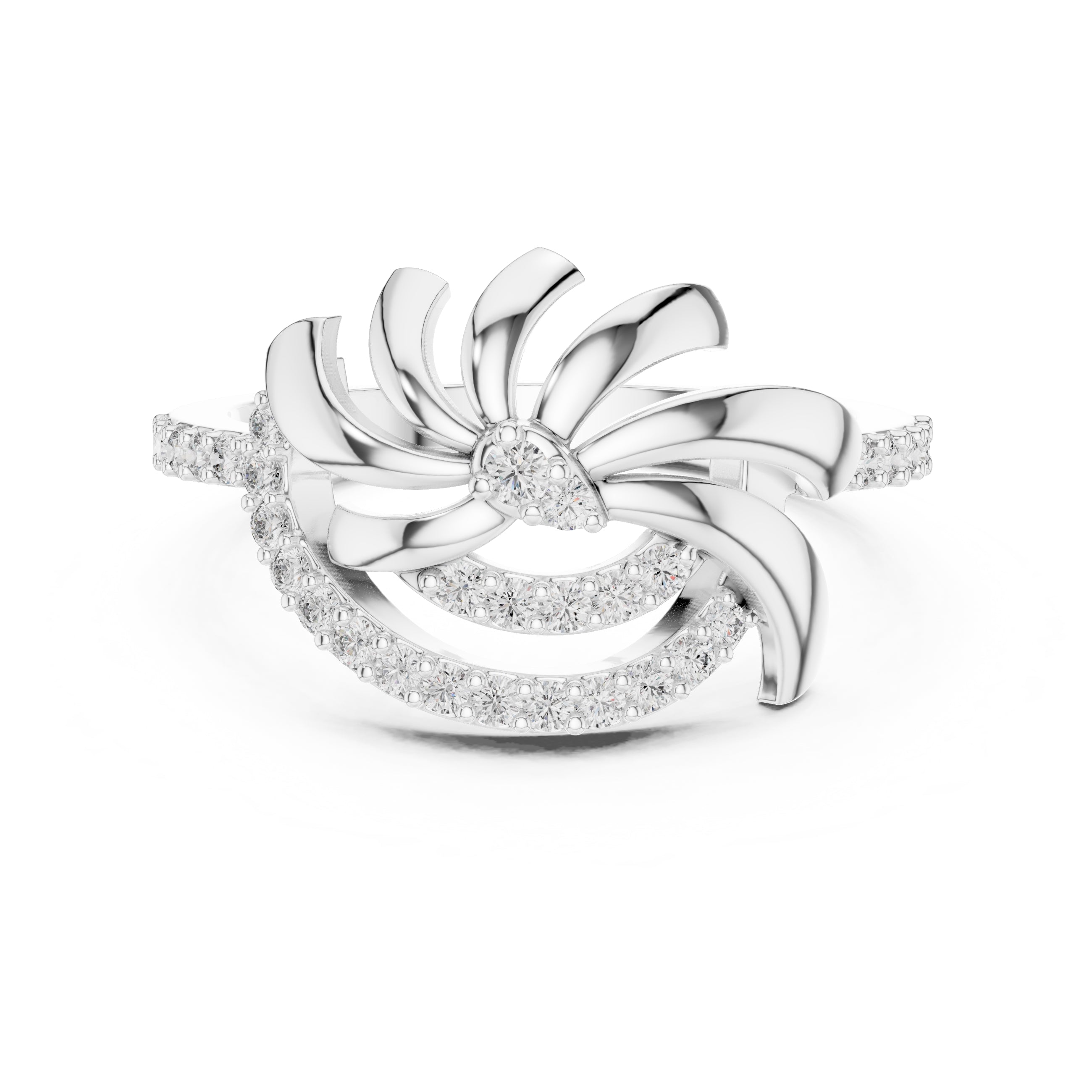 Radiant Fanfare Statement Ring White Gold