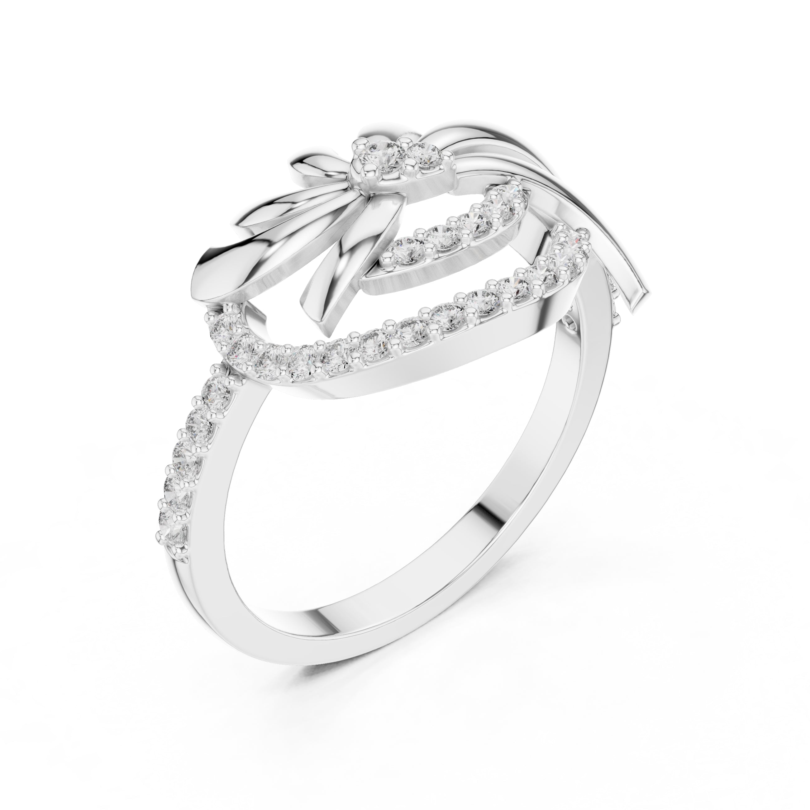 Radiant Fanfare Statement Ring White Gold