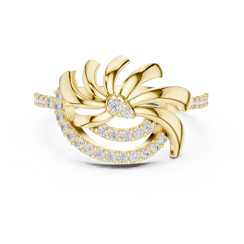 Radiant Fanfare Statement Ring Yellow Gold