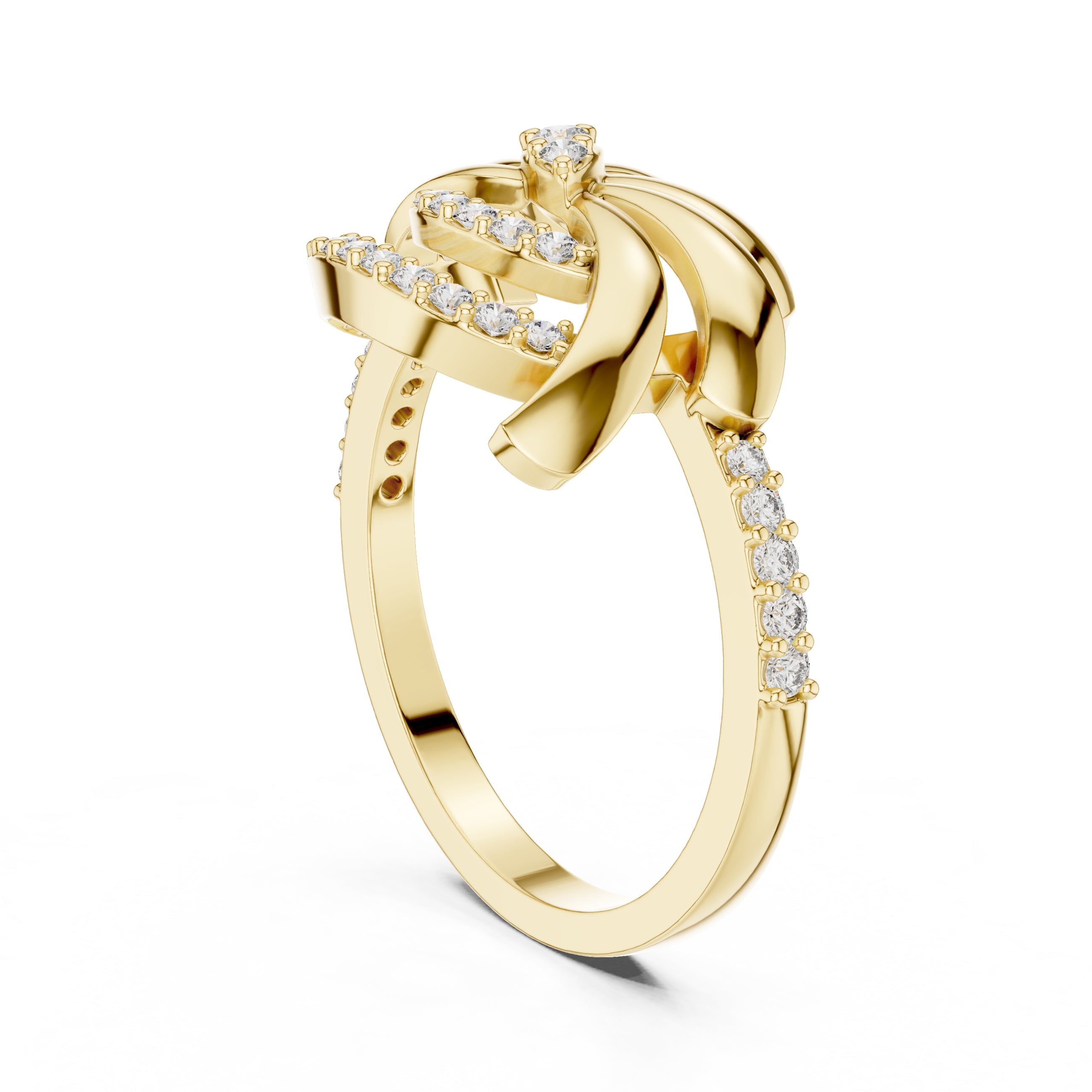 Radiant Fanfare Statement Ring Yellow Gold