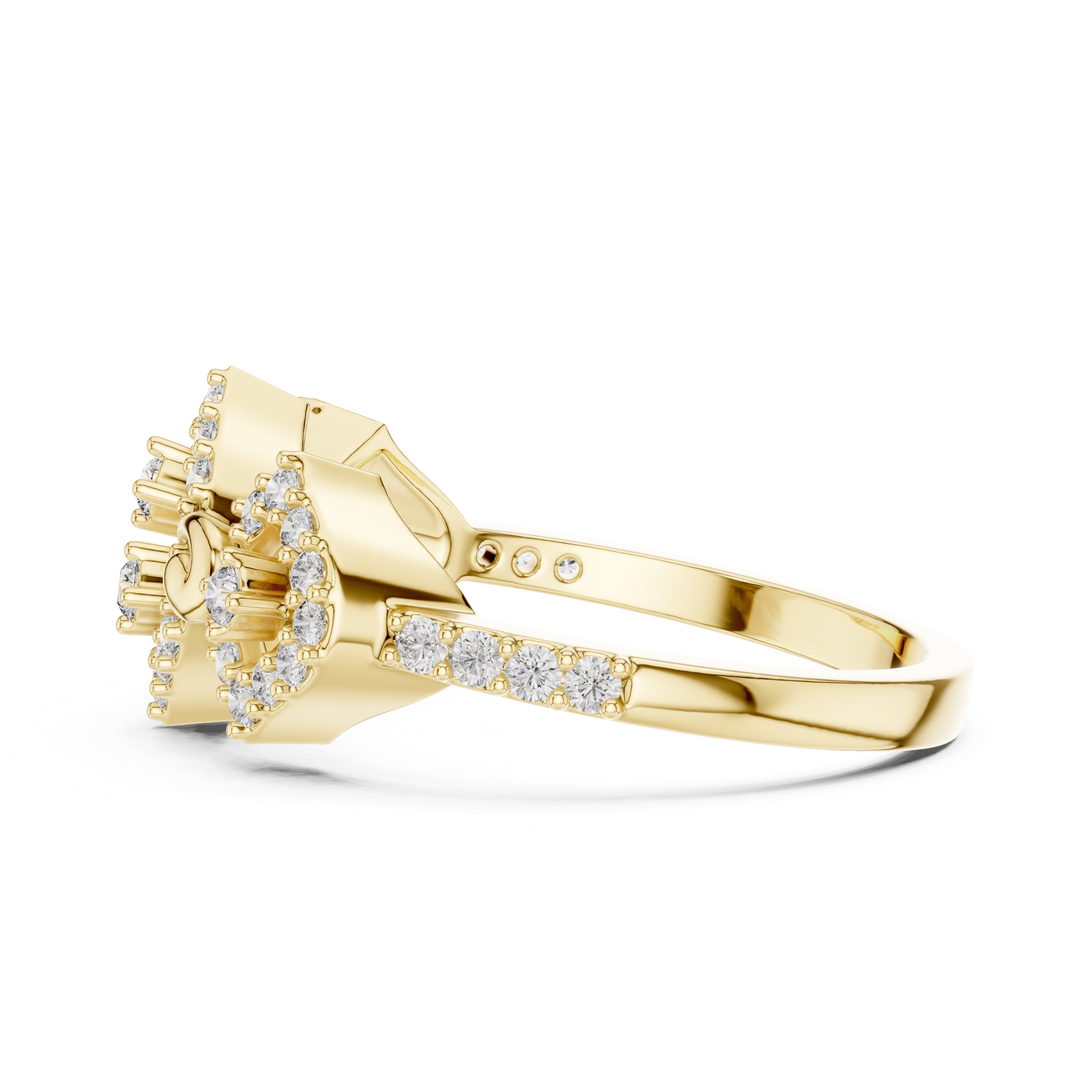 Rhombus Flourish Statement Ring Yellow Gold