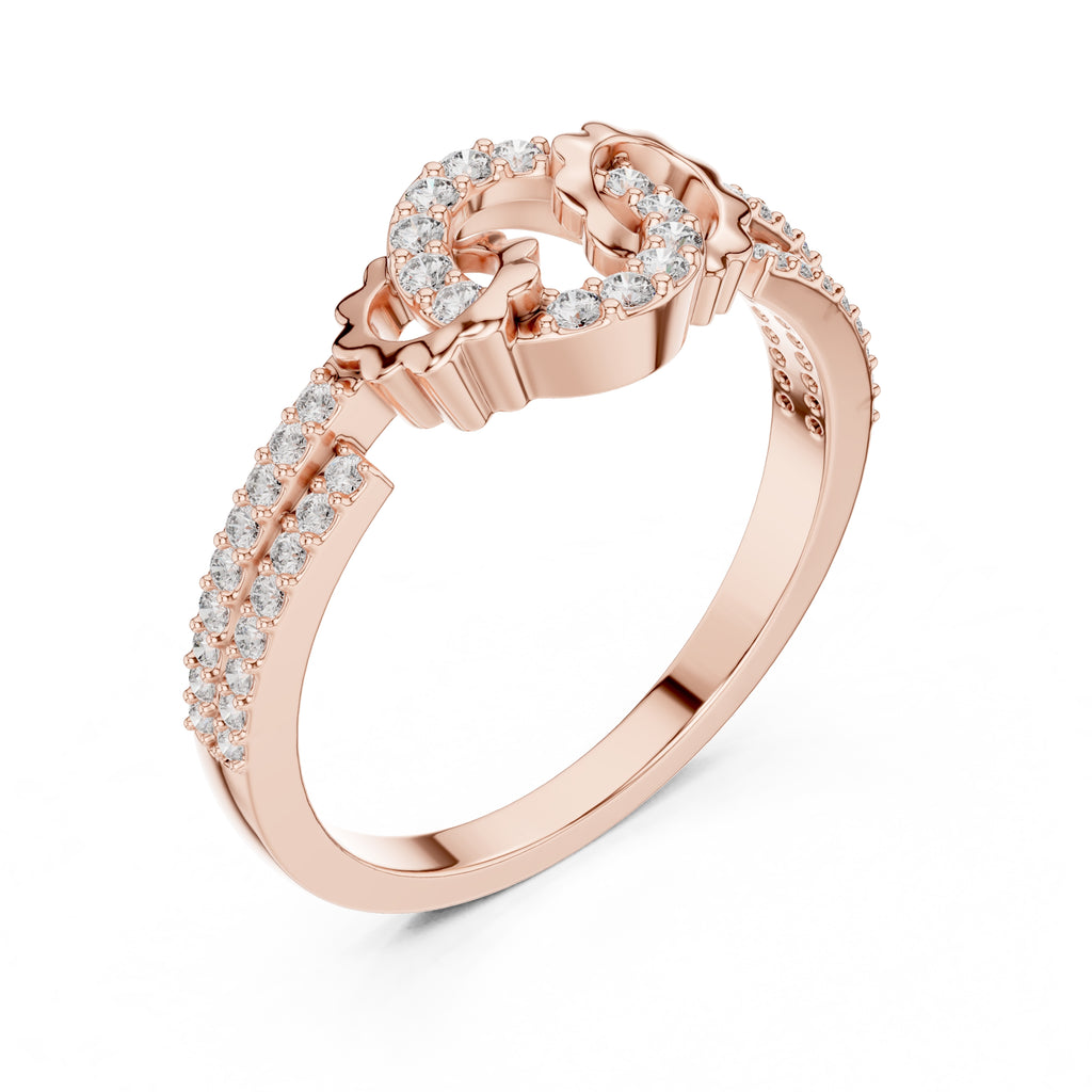 Interlinked Scallop Statement Ring Rose Gold