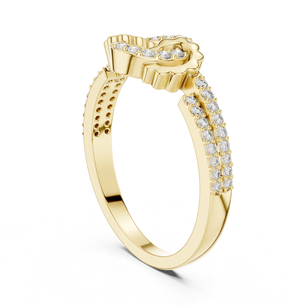 Interlinked Scallop Statement Ring Yellow Gold