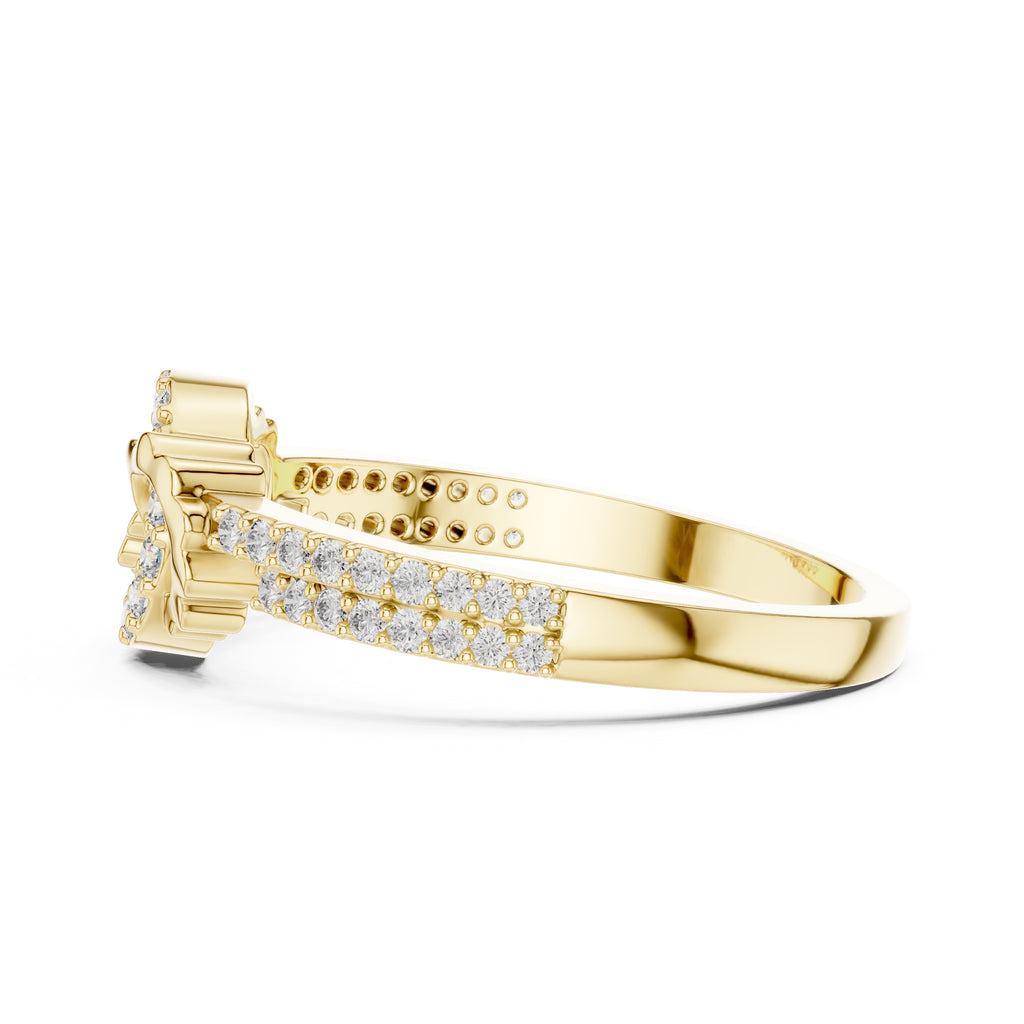 Interlinked Scallop Statement Ring Yellow Gold