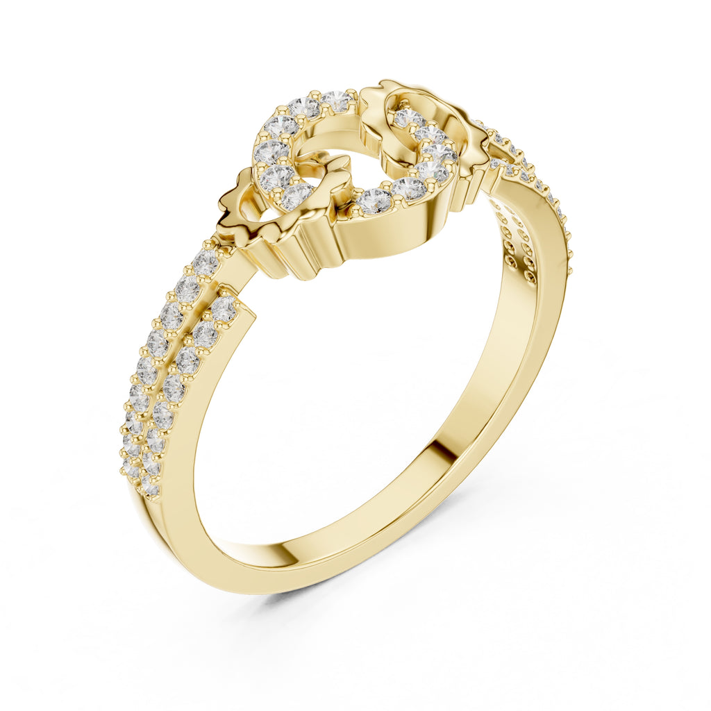 Interlinked Scallop Statement Ring Yellow Gold