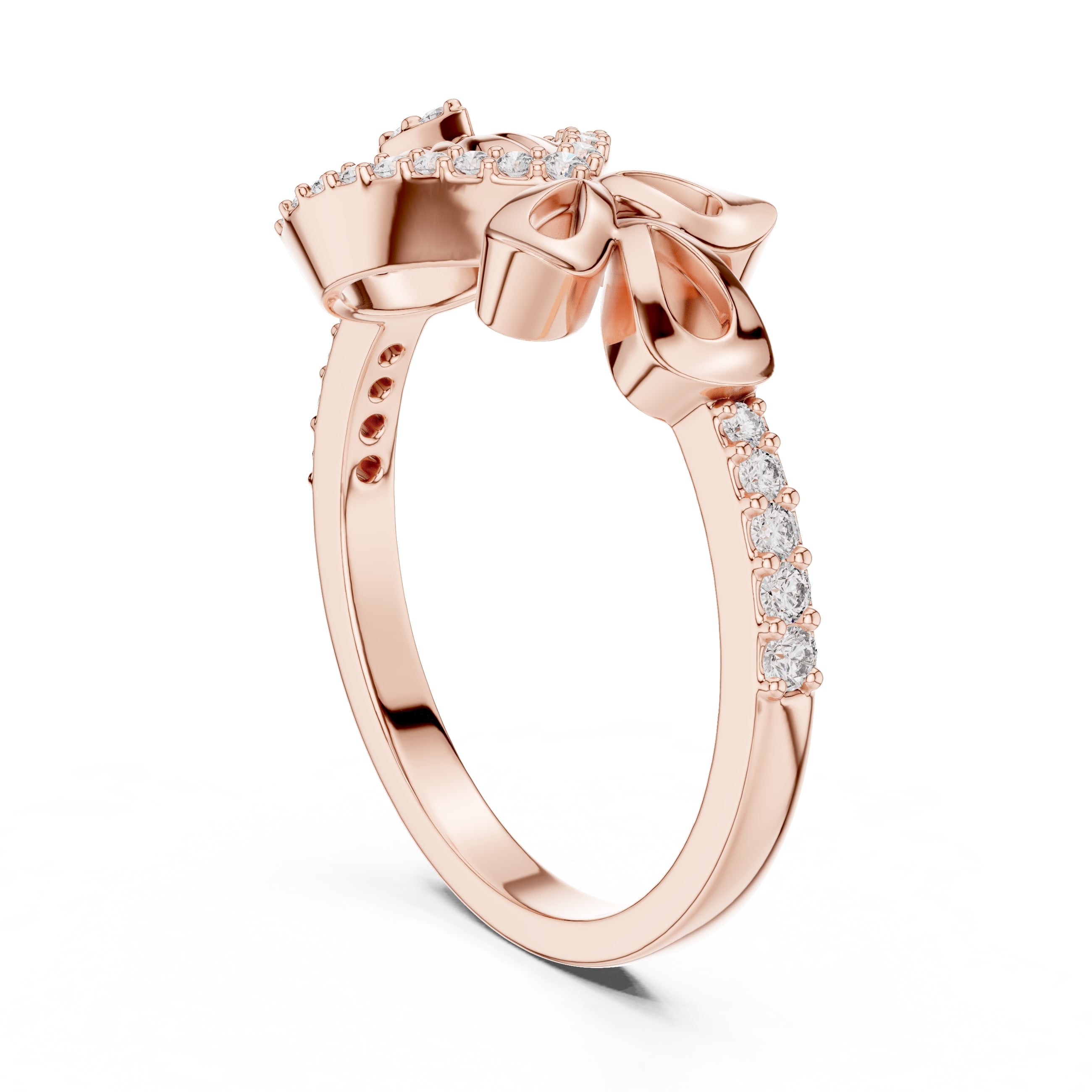 Radiant Teardrop Filigree Statement Ring Rose Gold