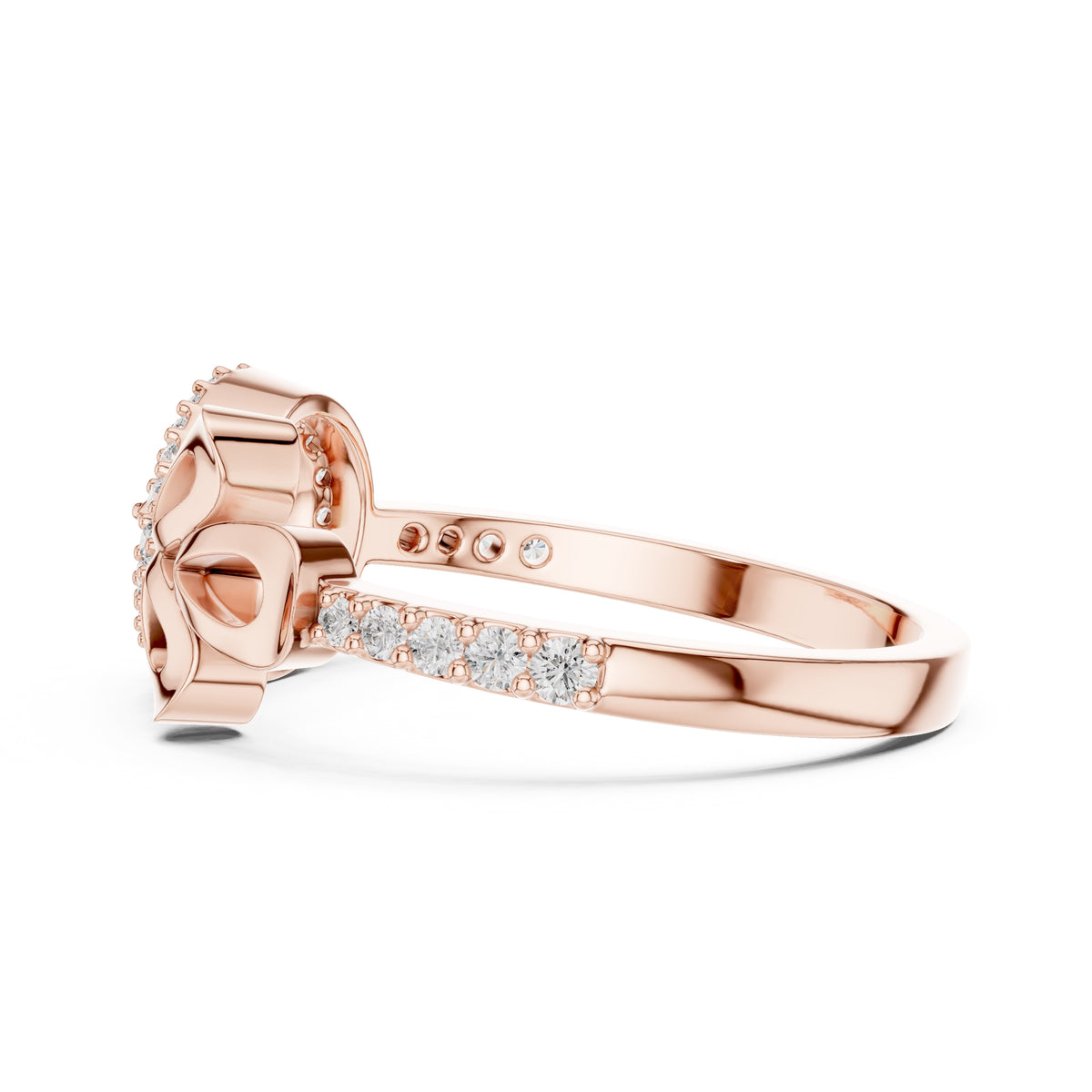 Radiant Teardrop Filigree Statement Ring Rose Gold