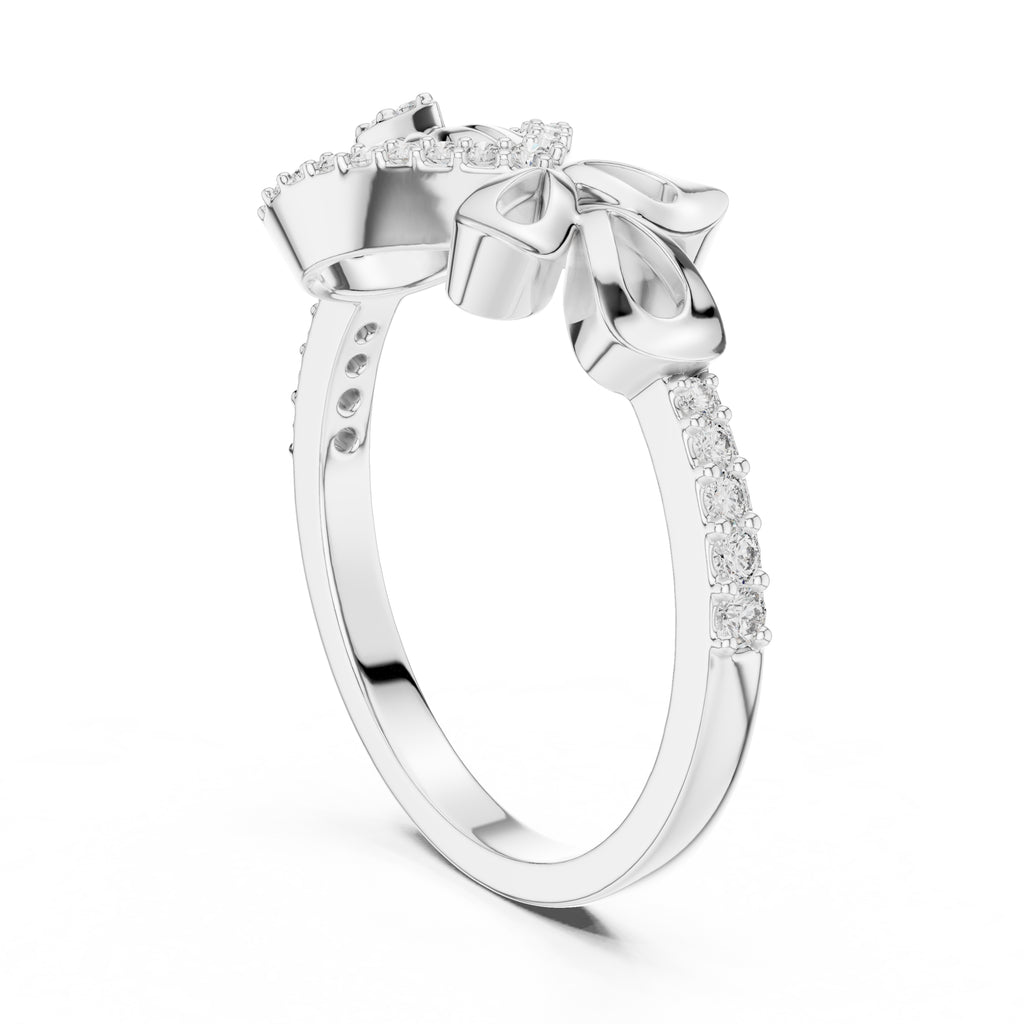 Radiant Teardrop Filigree Statement Ring White Gold