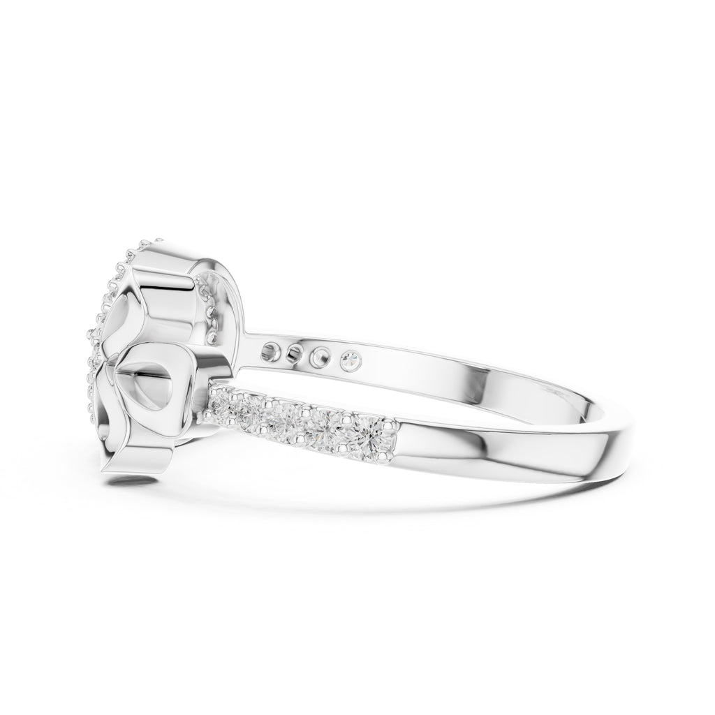 Radiant Teardrop Filigree Statement Ring White Gold