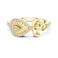 Radiant Teardrop Filigree Statement Ring Yellow Gold