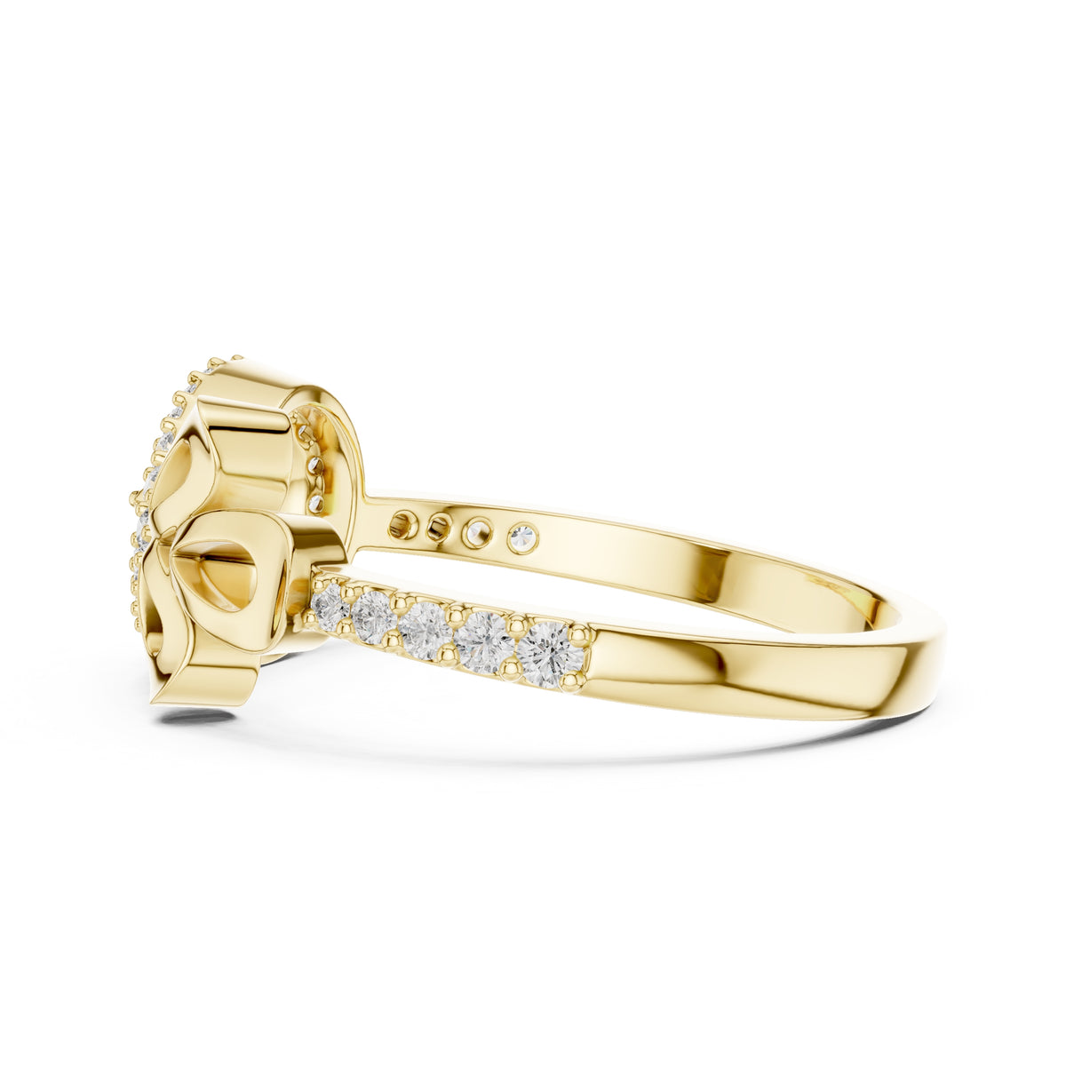 Radiant Teardrop Filigree Statement Ring Yellow Gold