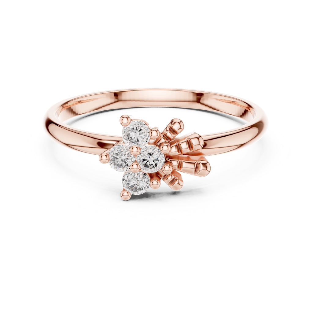 Petal Cluster Minimalist Ring Rose Gold