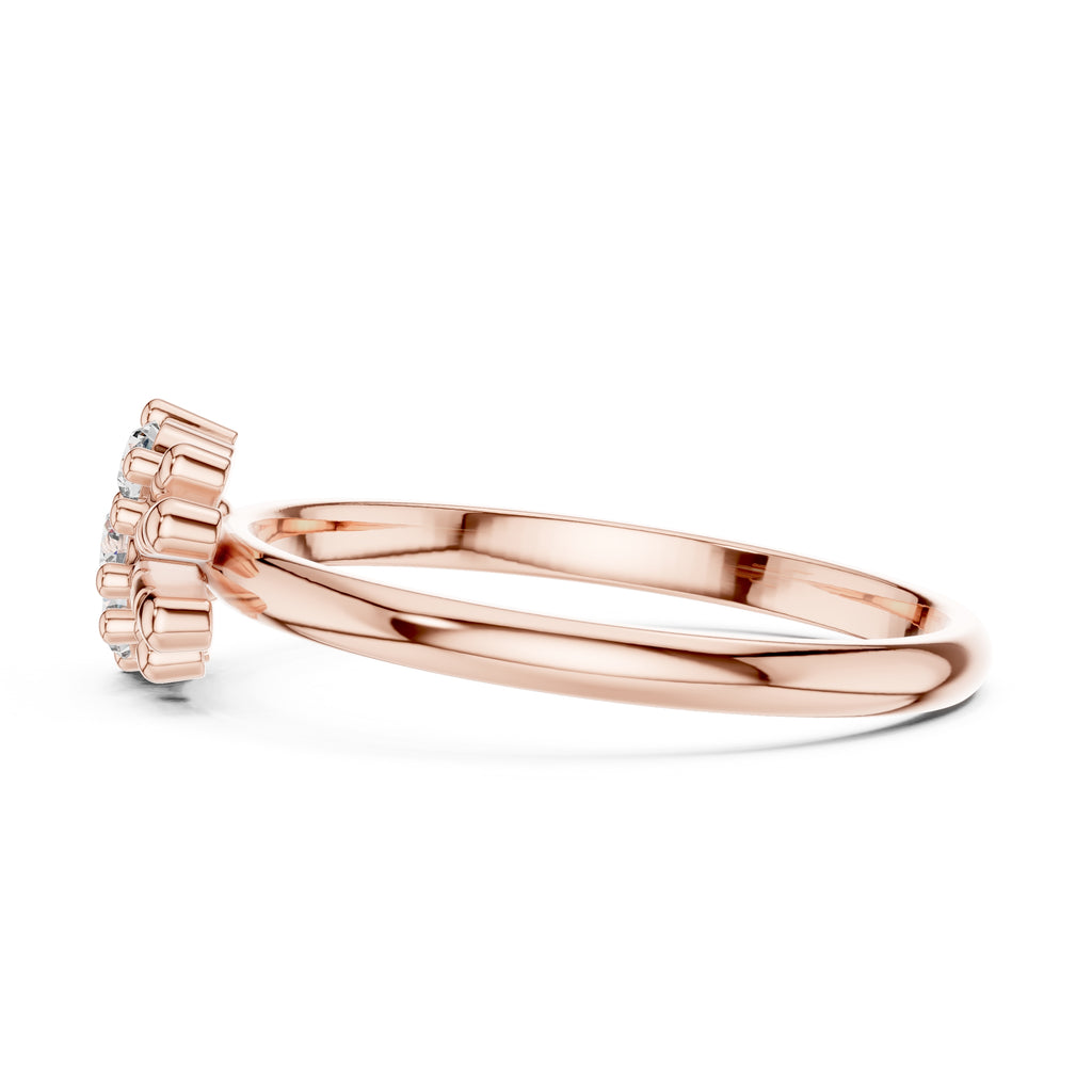 Petal Cluster Minimalist Ring Rose Gold