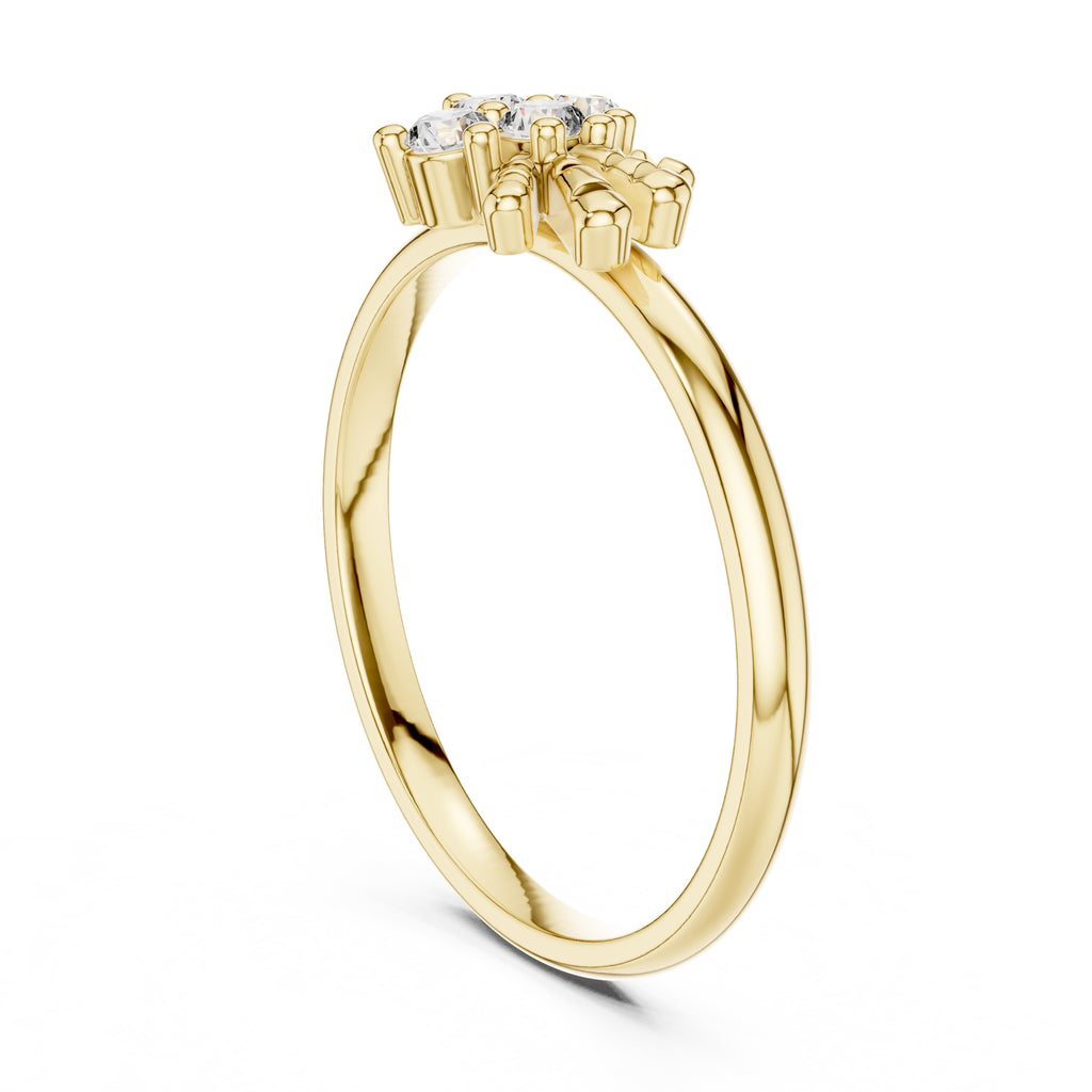 Petal Cluster Minimalist Ring Yellow Gold